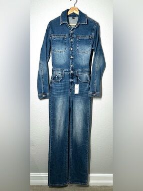 NWT Judy Blue High Waisted Long Sleeve Jumpsuit Women’s Size Small